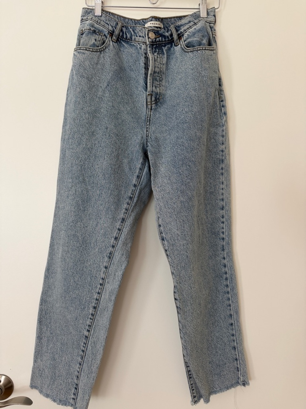 PacSun Washed Light Blue High-Rise Straight Leg Jeans 100% Cotton Size 28